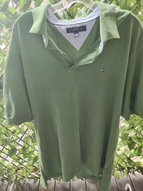 Tommy Hilfiger Olive Green Polo Shirt with Chest Logo